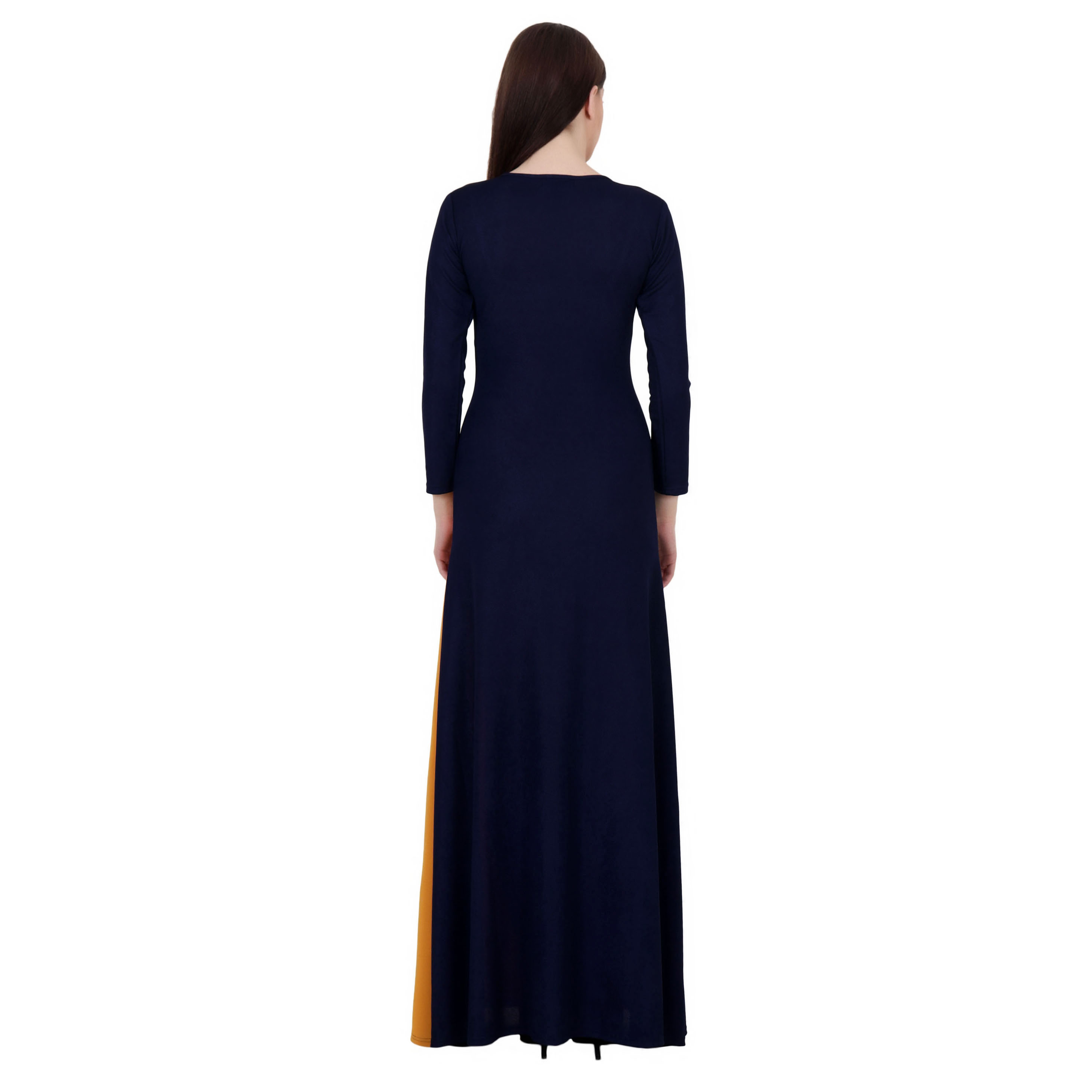 MUSTARD/NAVY CUT OUT MAXI DRESS